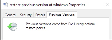 بازیابی فایل‌های حذف شده با استفاده از نسخه قبلی (Previous Version)